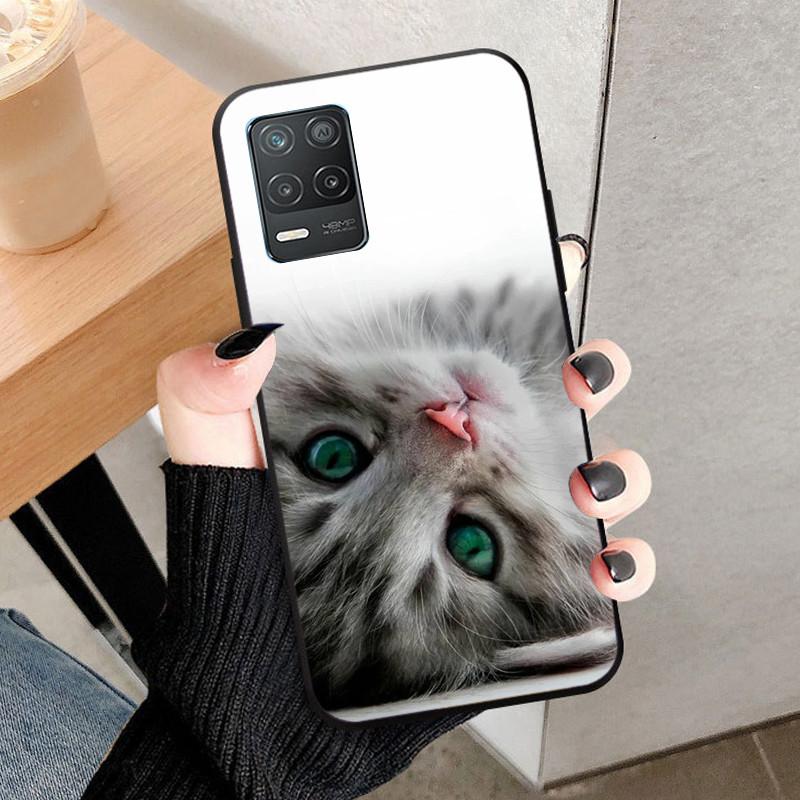 Für Realme 8 4G 5G Hülle 8 Pro Weiche Silikonhülle Für oppo Realme 8i RMX3151 Schwarzer Wolf Rückseite Für Realme 8Pro Handy Stoßfänger