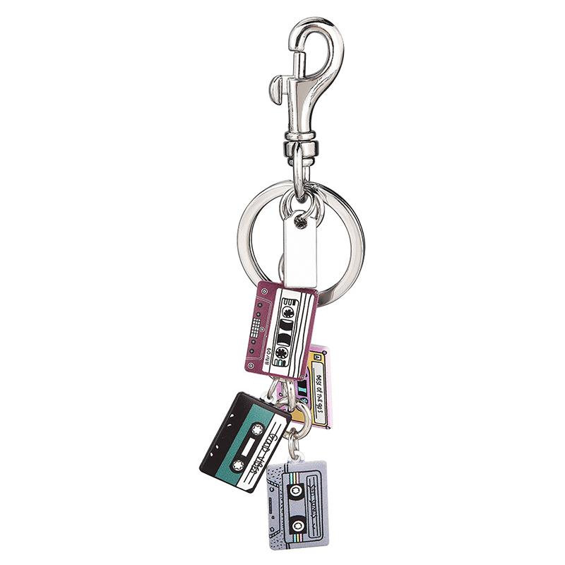 

Vintage Cassette Tape Keychain Retro 90S 80S Accessories For Women Girls Backpack Purse Charms Silver
