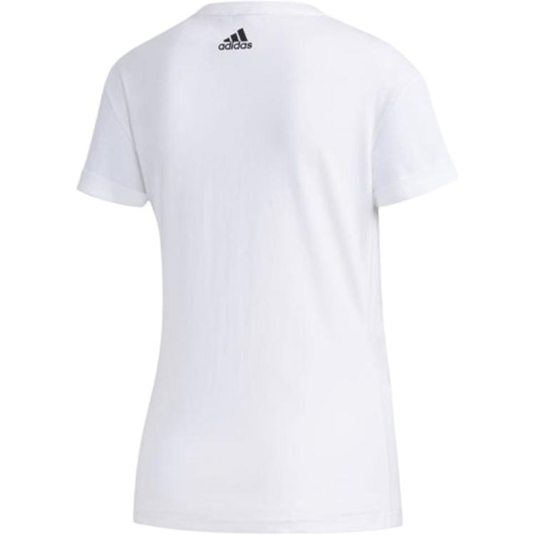 Adidas Letter Moisture-Wicking Breathable Short Sleeve T-Shirt Women Tops White DY8601