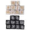 20pcs Numbered Dice Square Corner Multiple of 2 Number Pearl White Black Plastic Dice for Board Game