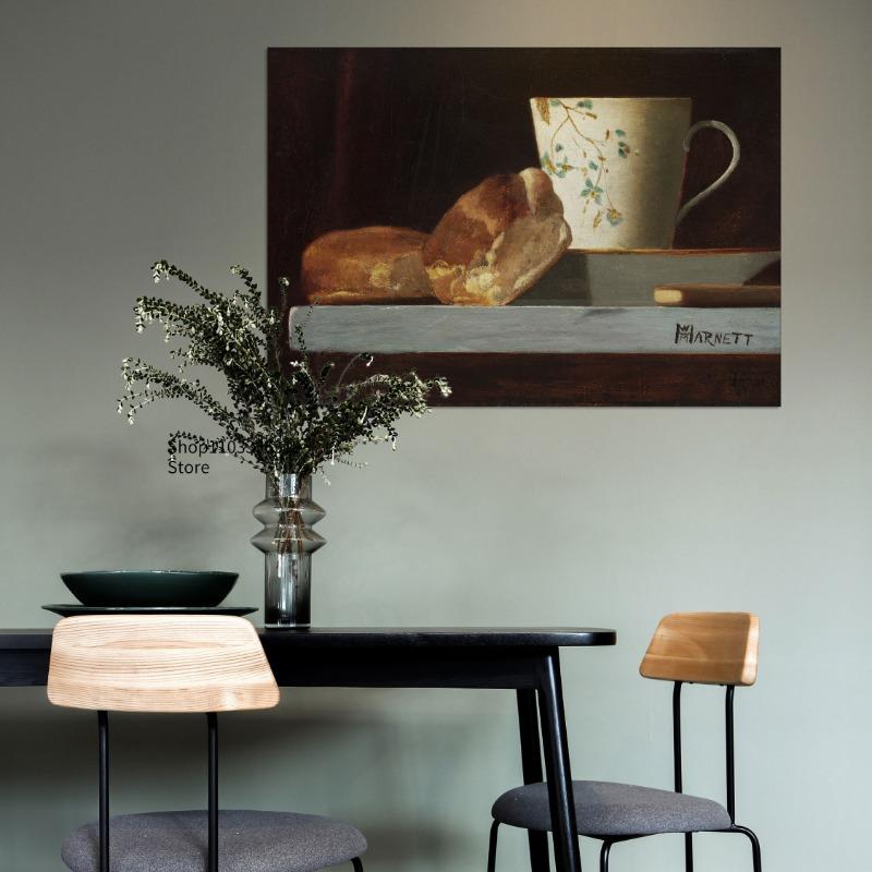 Still Life Breakfast Food Dining Room Kitchen Cottagecore Art Poster Canvas Painting Wall Prints Picture for Room Home Decor