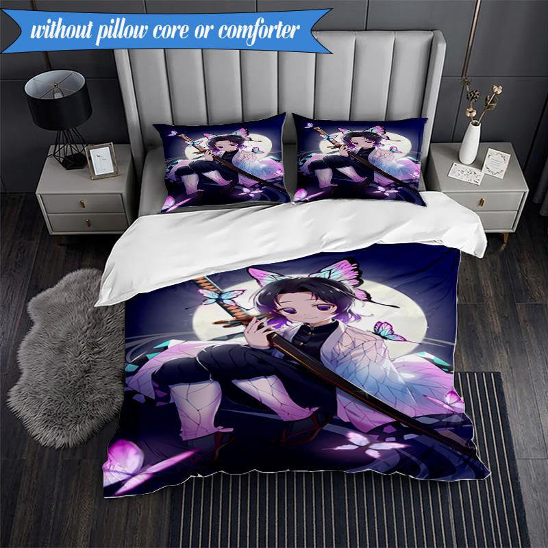 Vibrant Anime Characters 3pcs K-pop Music Group Bedding set,Ideal for Bedroom, Dormitory,Including Duvet Cover And 2pcs Pillowcases,Fan Gifts