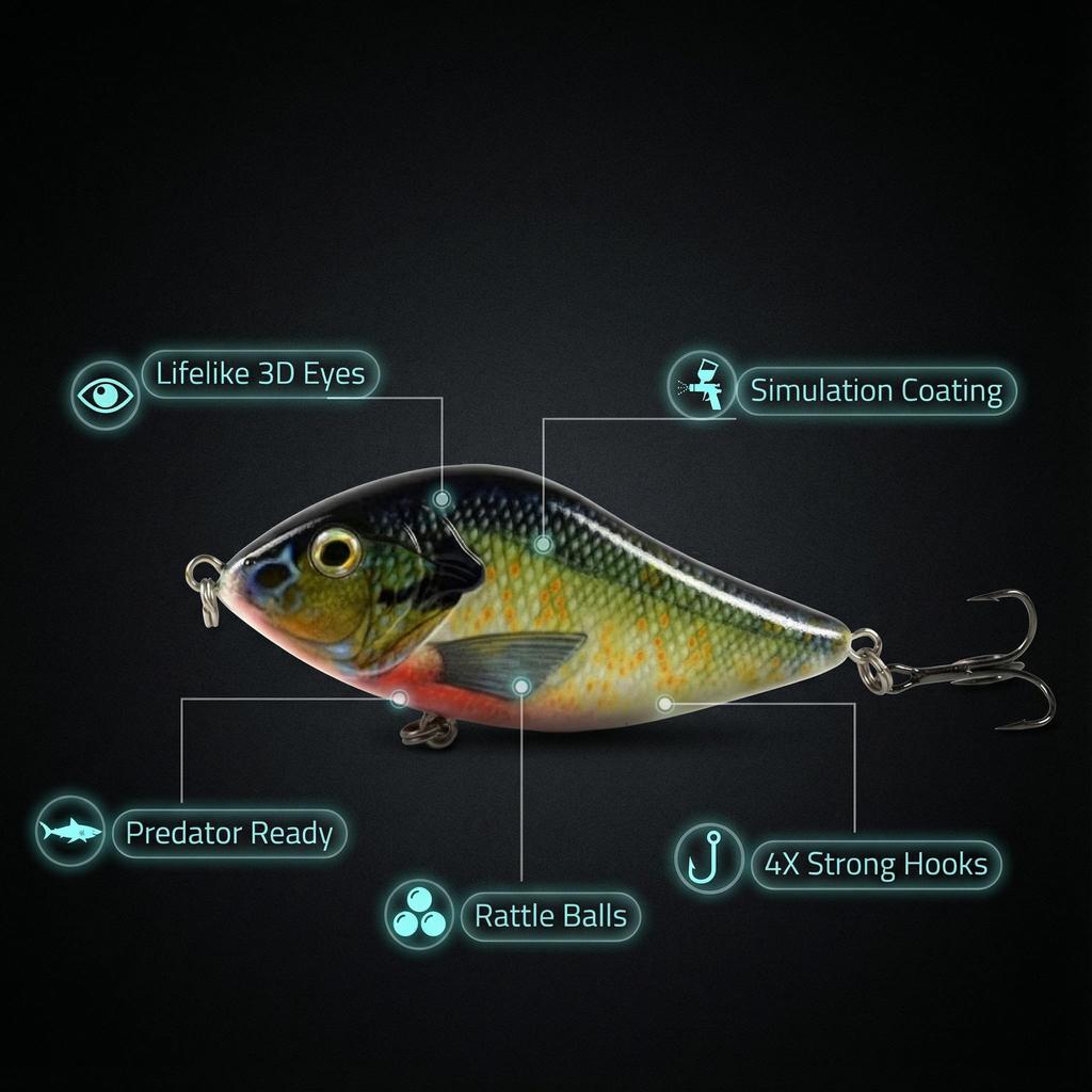 10cm 45g Sinking Pike Jerkbait – The Ultimate Predator Lure,Suitable for Both Saltwater and Freshwater