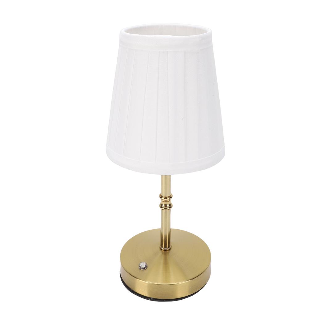 Cordless LED Table Lamp USB Touch Control Dimmable Fabric Shade Table Lamp for Bedroom
