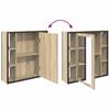 Bathroom Furniture Set with Shelf and Door 3 Pcs Brown Particleboard