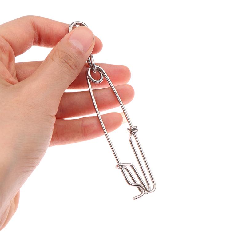 1Pc Stainless Steel Ring Tuna Fishing Clip Snap With Swivel Ring Connector For Spearfishing Long Line Fishing Accessories