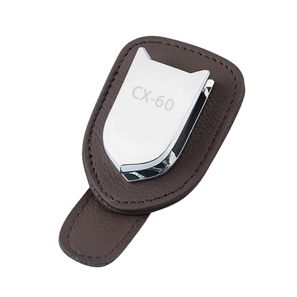 Haoshilianfa Leather Sunglasses Clip for Mazda CX-60 Eyeglass Holder Car Sun Visor Sunglasses Glasses