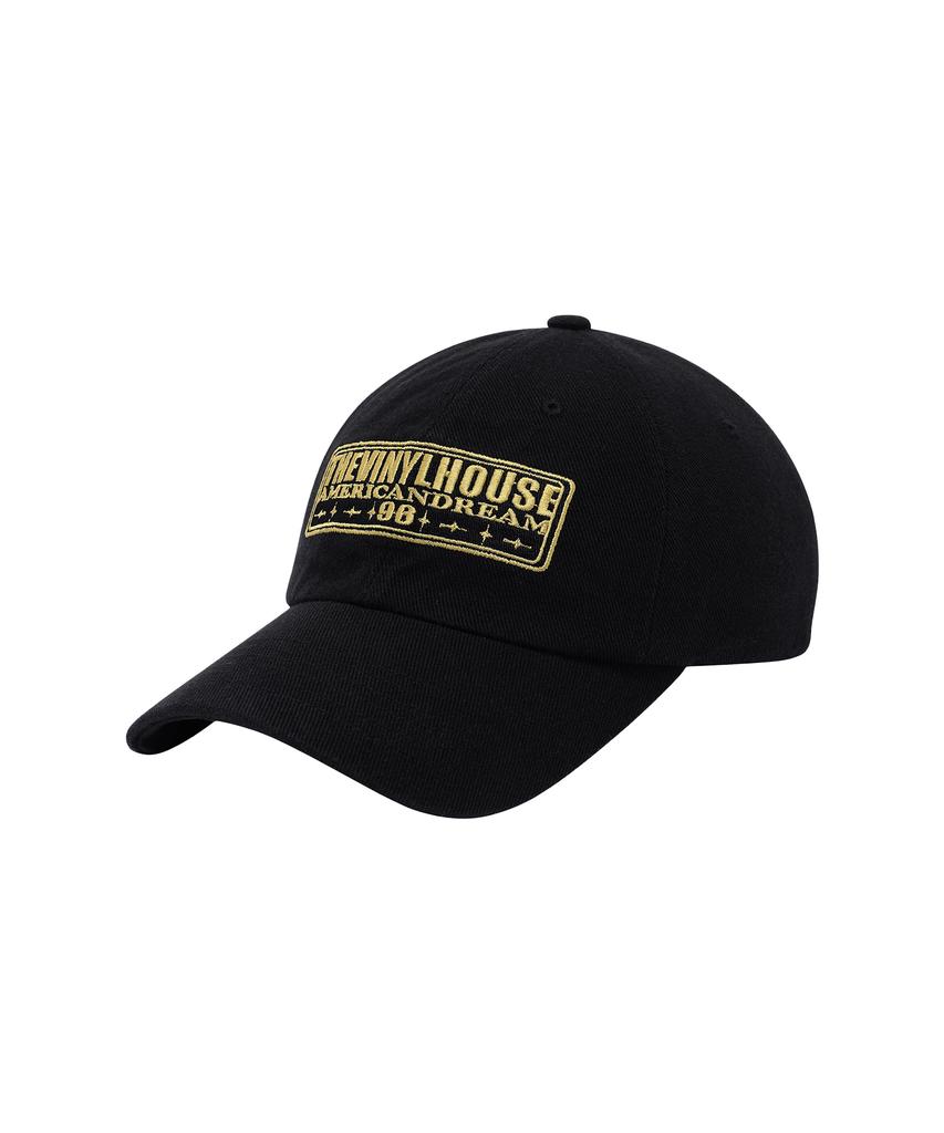 THEVINYLHOUSE Square Patch Ball Cap Black