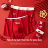Pure Cotton A-Class Red Boxer Briefs for Teen Boys (Ages 15-18) - Large, Year of the Rat Design, Autumn/Winter Collection