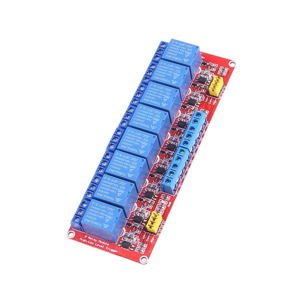 8-Kanal Relaismodul Hoch- und Niedrigpegel-Trigger Relaissteuerung mit Optokoppler