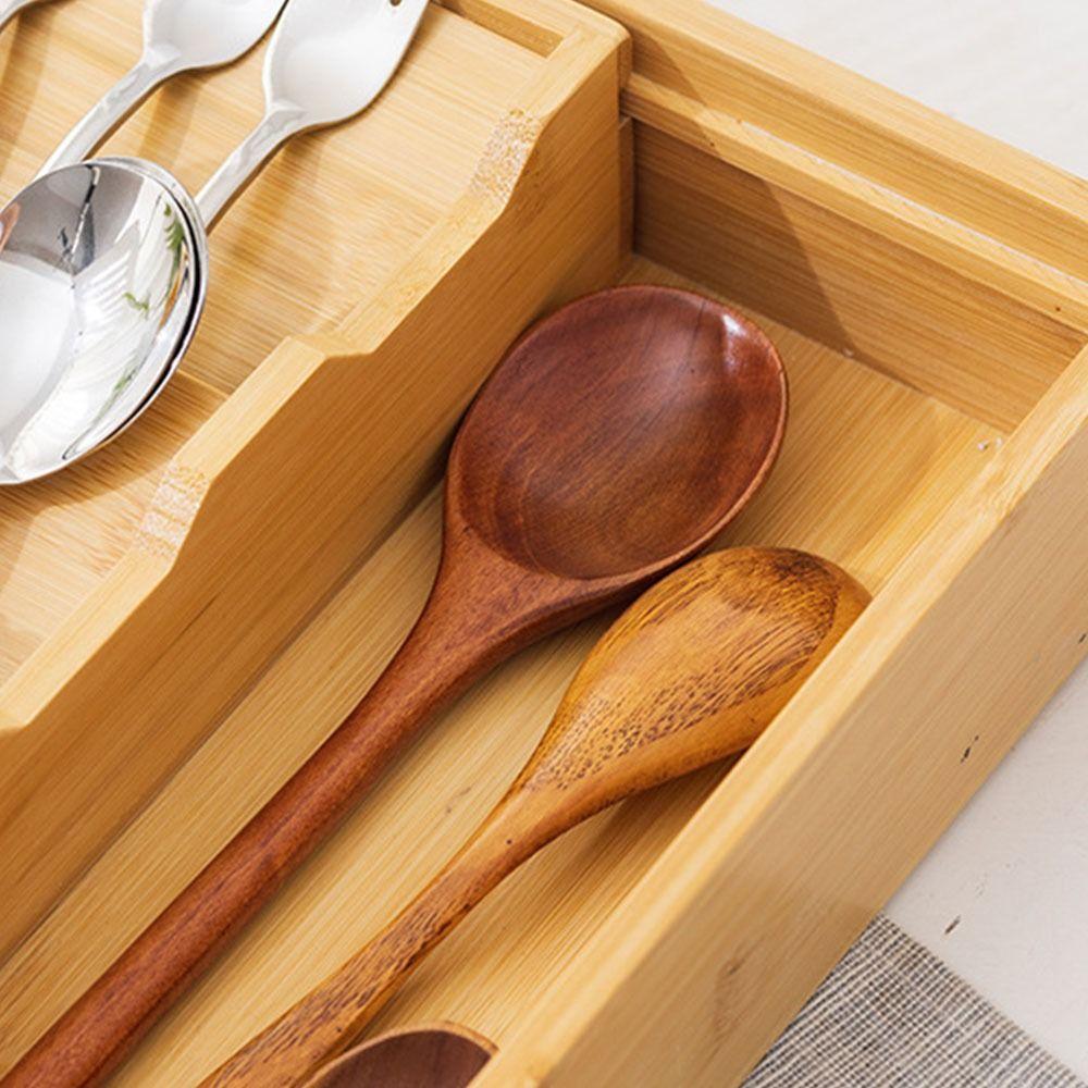 Space Saving Utensil Storage Box 6 Compartments Cutlery Drawer Organizer  Kitchen Utensil