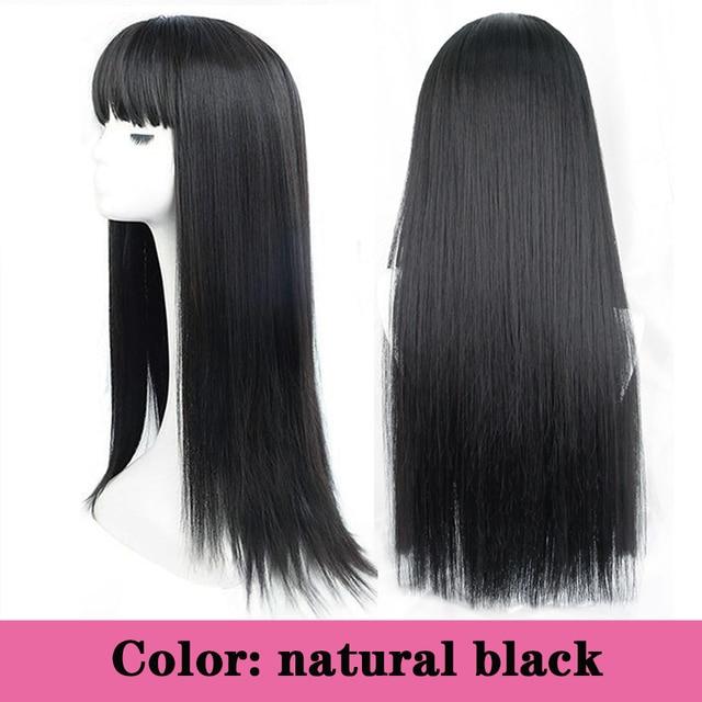 Dlouhá kudrnatá syntetická paruka se středovou ofinou tmavě hnědá paruka z přírodních kudrnatých vlasů ženská Cosplay paruka paruka z tepelně odolných vláken