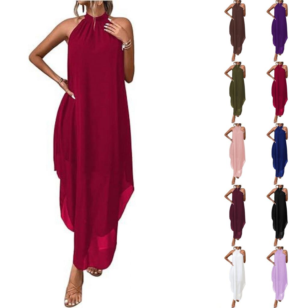 Women's Casual Dress With Sleeveless Irregular Hem Dress