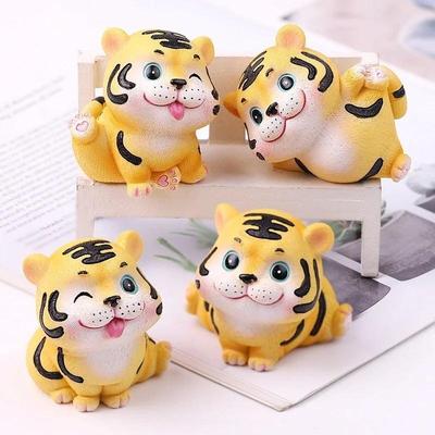 Cute Tiger Ornaments Micro Landscape Miniature Figurine Resin Craft Gift Desktop Garden Decor Home Miniatures Figurines