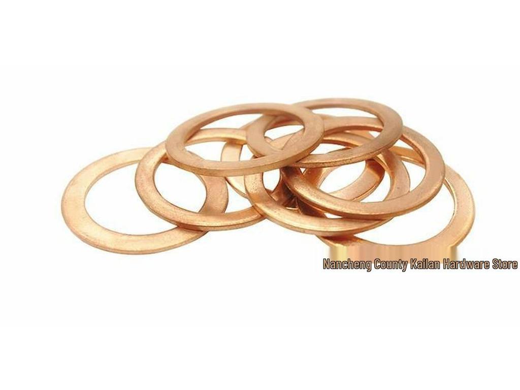 Copper Sealing Gasket, 21-100mm ID, High-Temp Resistant Flat Washer for Marine Instruments, DIN7603