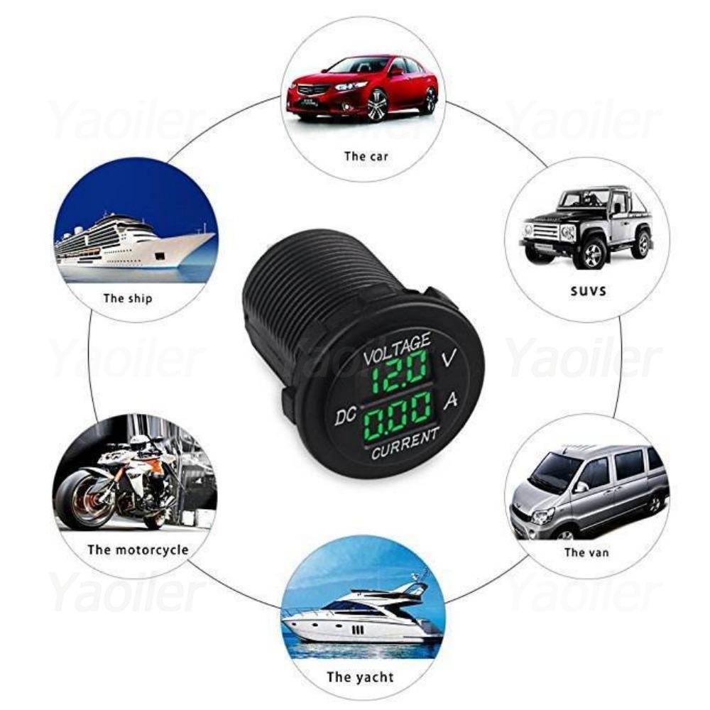 DC 6V-60V Digital Voltage Meter Car Motorcycle Voltmeter Voltage Tester Measurement for Car Motorcycle ATV Boat Yacht Voltmeter