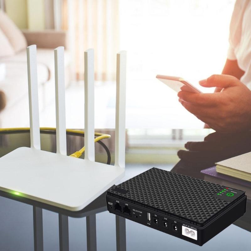 Small UPS Uninterruptible Power Source for Home Office Networking Devices Power SupplyEasy Installation  10400mah/8800mah