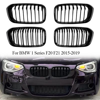 Car Front Bumper Racing Grille Front Kidney Dual Line Grilles For BMW 1 Series F20 F21 2015- Car Front Grill Replacement