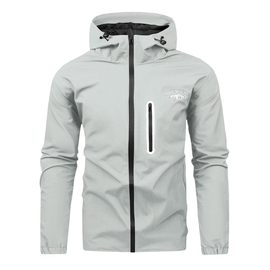 Spring and Autumn Men's Outdoor Sports Leisure Loose Printed Windproof Hoodie Work Top Men's Jacket