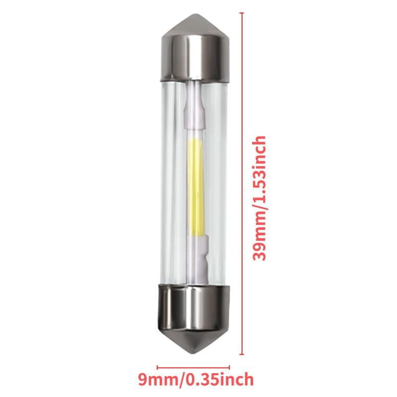 

4pcs Led Festoon 31MM 36MM 39MM 41MM C5W C10W COB Glass Led Bulbs Housing Dome Lamp Door Trunk Car License Plate Light 6000K 12V 6000K white&4 pieces