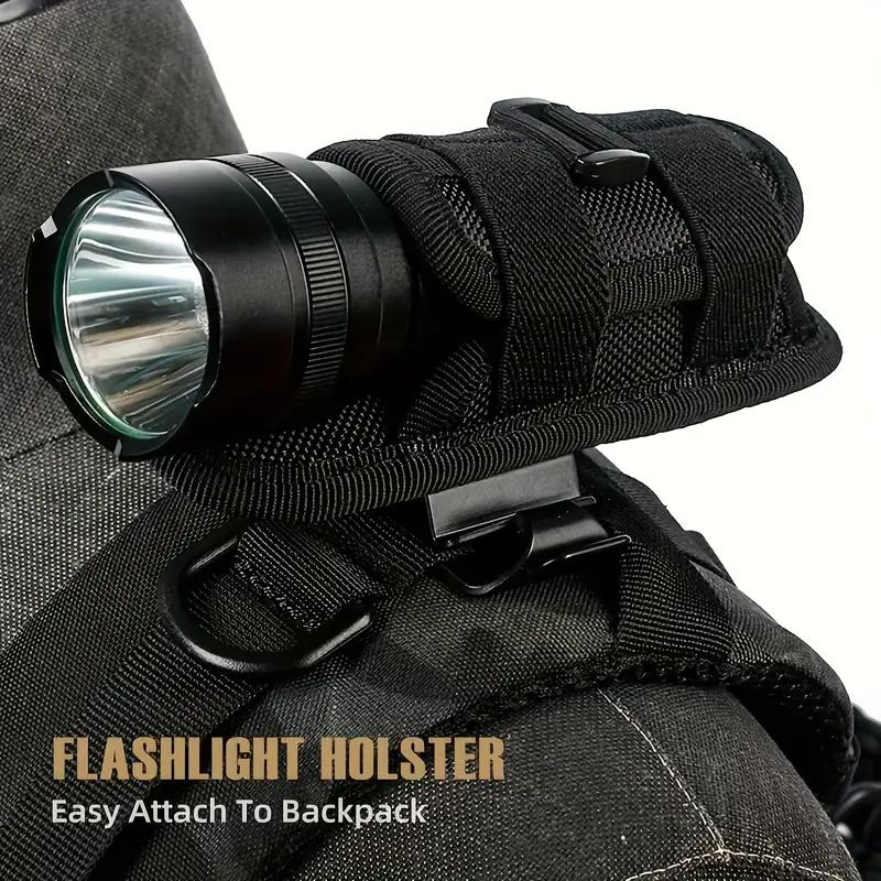 Tactical Flashlight Holster with Rotatable Belt Clip - Durable Polyester 360° Reel for Easy Attachment Ideal for Hunting Fishing