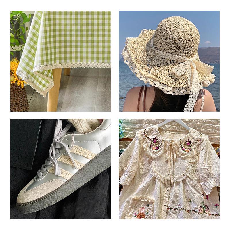 Cotton Knitted Lace Trim for DIY Crafts and Home Decor