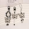 Black Butterfly Bead Pendant Phone Charm Straps Y2K Lanyard Purse Accessories