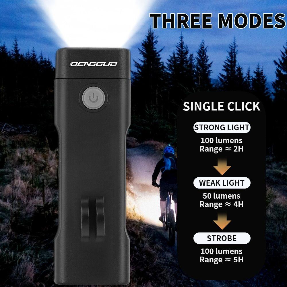 LED Bicycle Lamp USB Flashlight Portable Bike Headlight  for Outdoor Riding