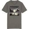 Wolf schaut den Mond an KI-Kunst T-Shirt
