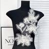 Europe And The United States Hot-Selling White Sequin Embroidery Lace Cloth Sticker Wedding Dress Sewing Women'S Evening Dress Flower Accessories