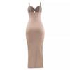 Summer Knitted Suspender Elegant Dress European and American Women's Clothing Backless Neck Sleeveless Female Sexy Style Spice Girls