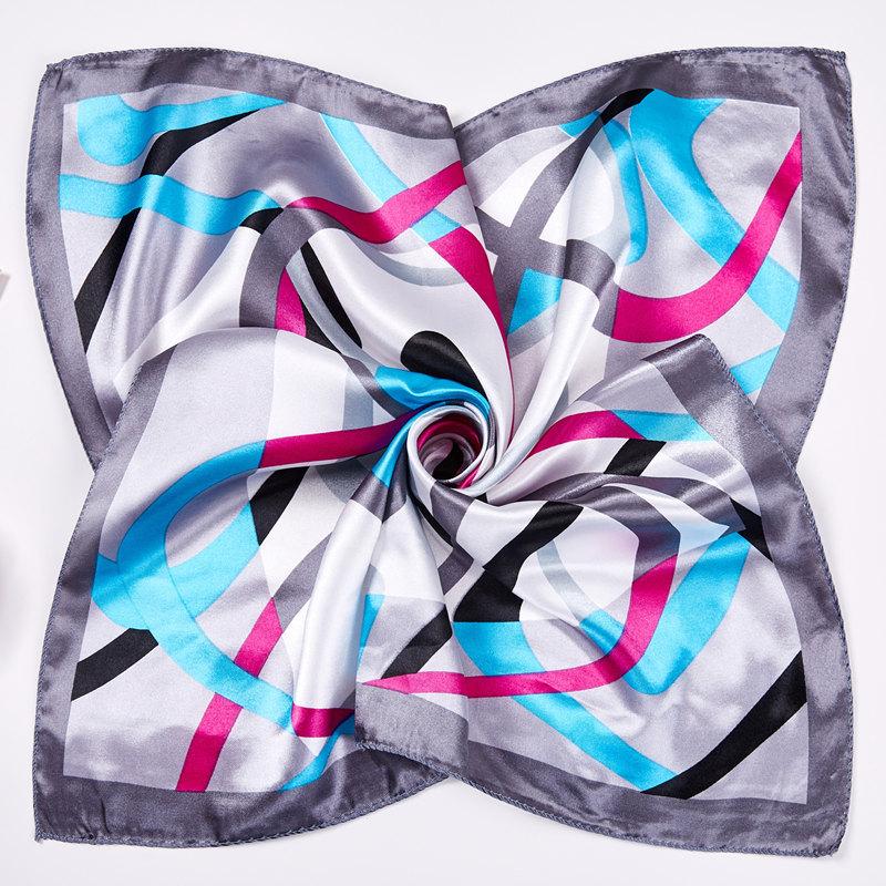 Полосатый профессиональный маленький квадратный шарф шелковый шарф атласный 50 маленький квадратный шарф имитация шелка печать декоративный шелковый шарф подарочный шарф 50*50