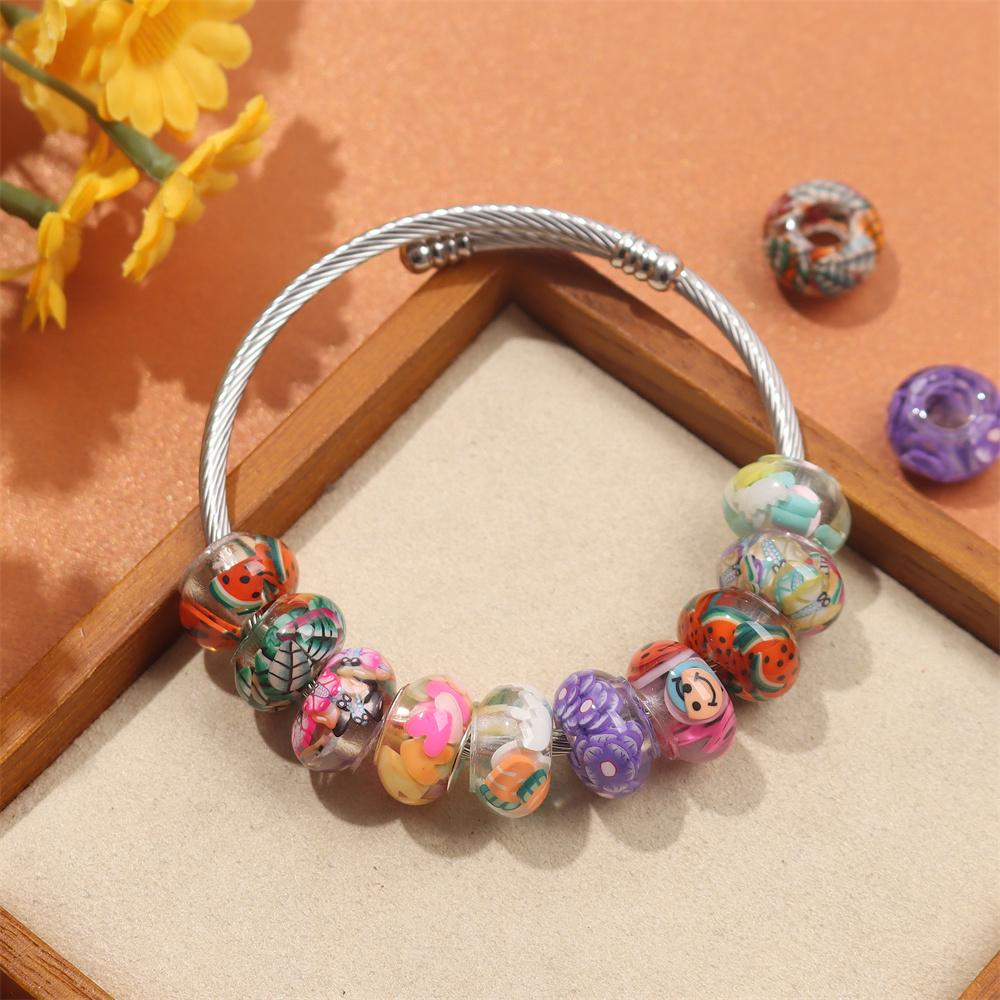 30/50/100pcs Resin Large Hole Bead Lighting, European Craftsmanship Bead Spacer Bead DIY Jewelry Bracelet Necklace Earring Jewelry Production