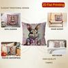 2D Cute Rabbit-Patterned Decorative Cushion Covers Pattern Cushion Cover Suitable For Sofa Bedroom Car Pillow Cover