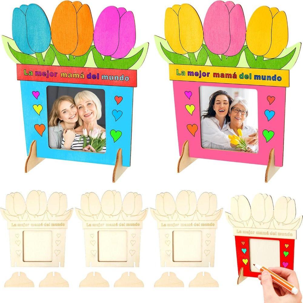 Flower DIY Photo Frame Unfinished Poster Frame Photo Display Rack  Classroom Activities
