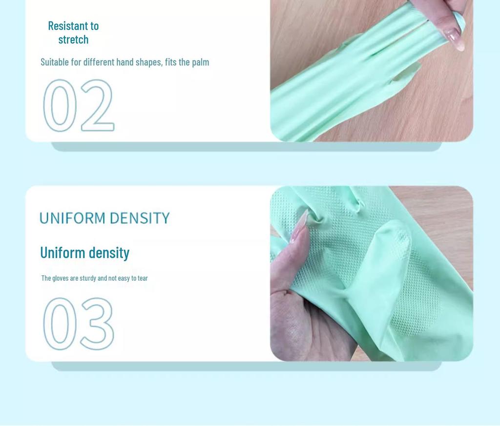 Miaojie Odorless Non-Slip Latex Gloves: Durable, Waterproof, Low-Allergy Kitchen and Laundry Cleaning for Women
