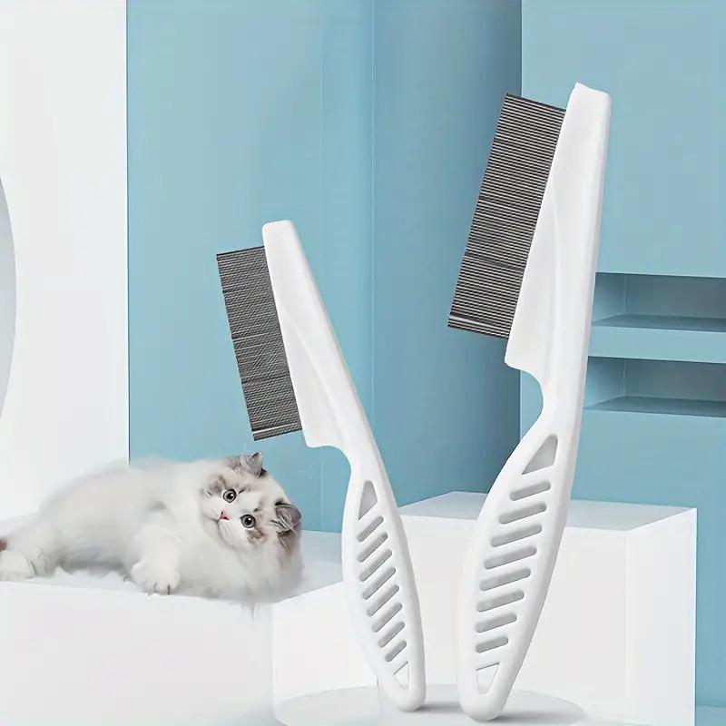 Pet Flea Comb: Fine-Tooth & Steel Needle Dog/Cat De-shedding Tool