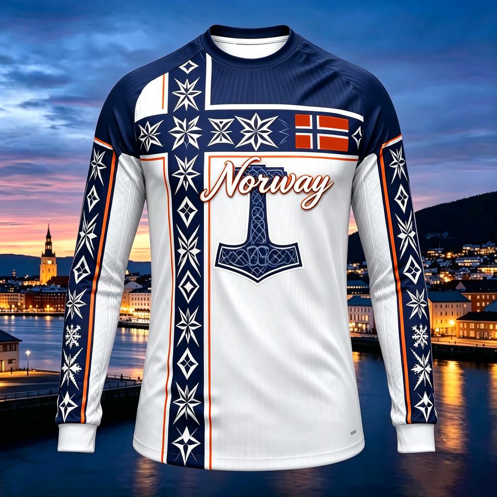 2026 Spring Autumn New Men Women Norway Long Sleeve Soccer Jersey, Euro Style Fashion Print Casual Tee
