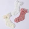 2PCS/Set Hollow Out Lace Bow Socks Lace Bow Knit Socks Set  3-12M Newborn Baby Girl