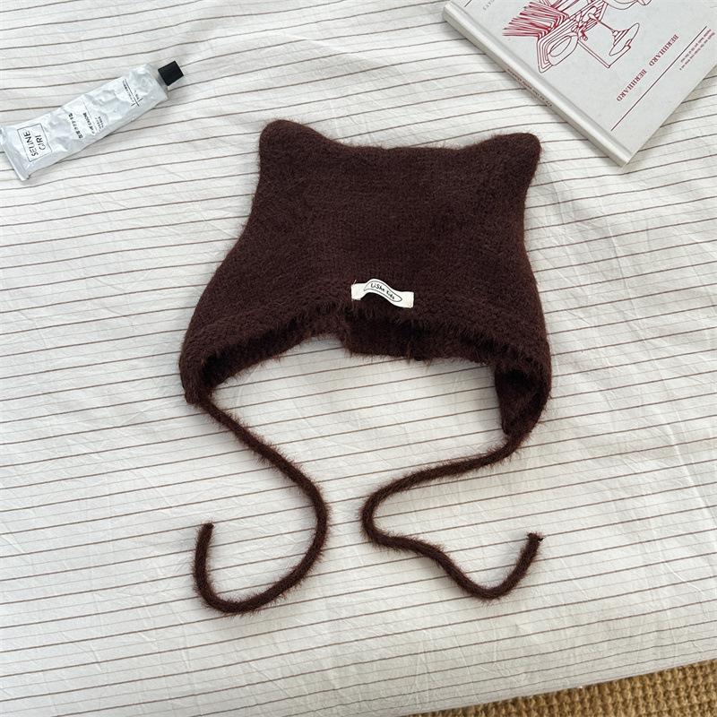Cat Ear Kids' Knit Wool Hat - Stylish & Windproof Autumn/Winter Pullover for Boys & Girls