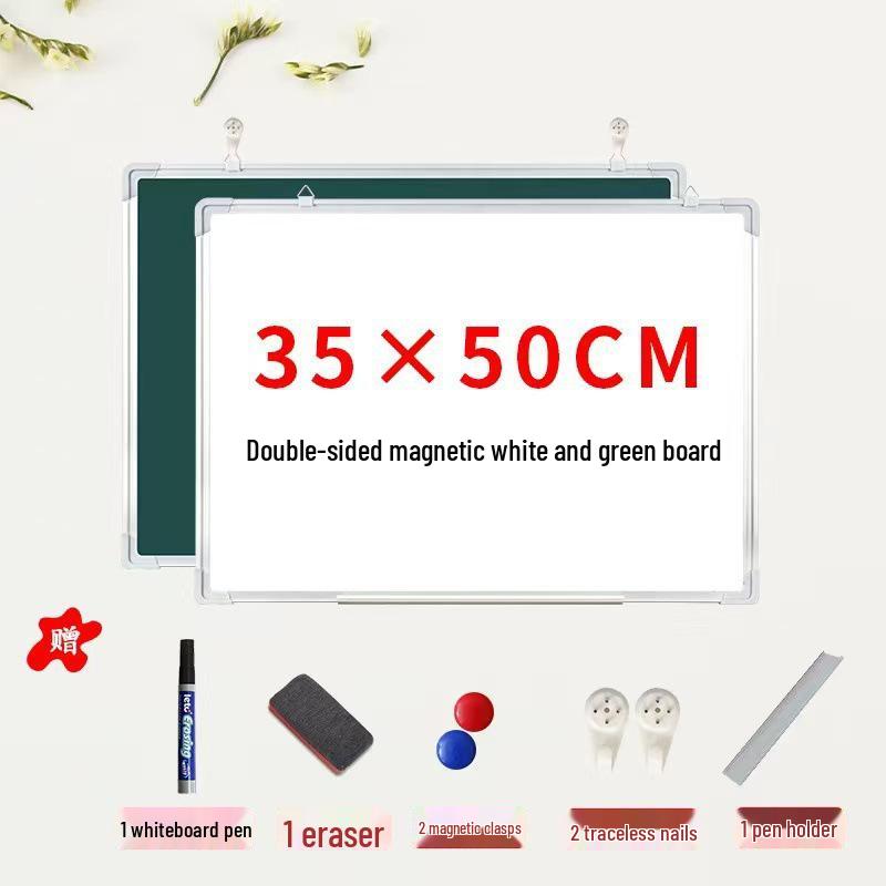 Double-Sided Movable Whiteboard & Blackout Board Easel Stand for Home & Office Teaching