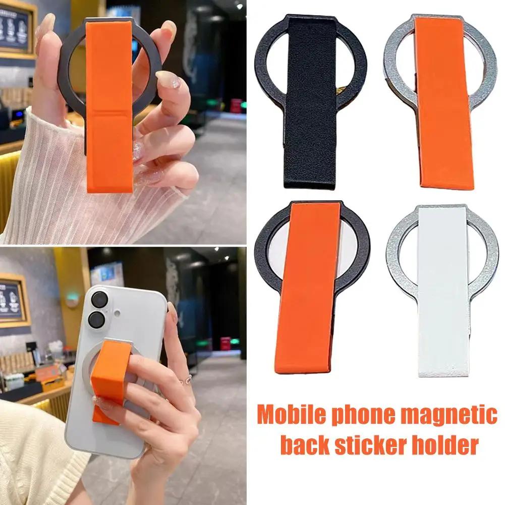 Magnetic Phone Holder Alloy Portable Desktop Wrist Strap Bracket Universal Stand Phone For iPhone 16 15 and Samsung