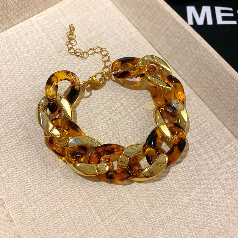 Geometric Chain Leopard Print Necklace Autumn and Winter Simple High-end Clavicle Chain Personalized Retro Fashion Temperament Jewelry
