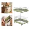 Rolling Cart 2 Tier Large Capacity Mobile Utility Cart Book Food Storage Organizer for Home Kitchen