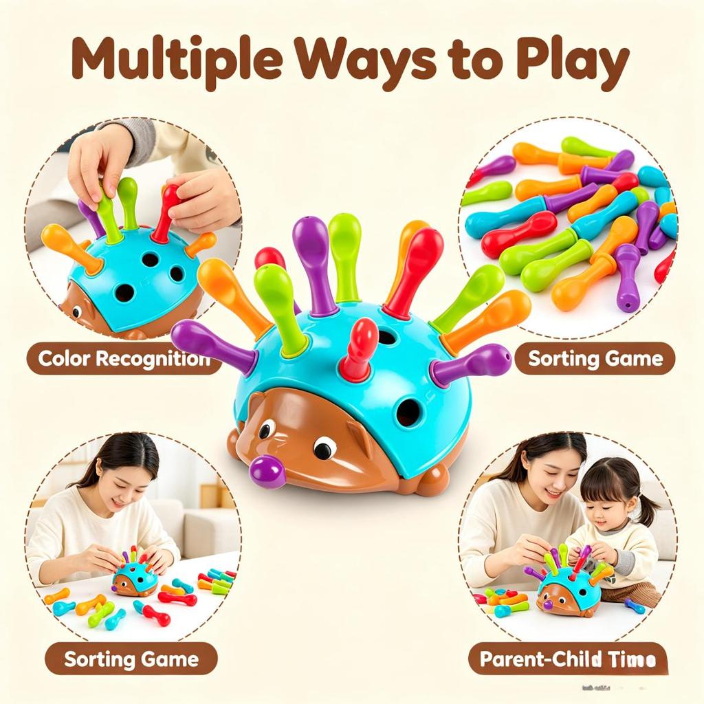 Hedgehog Fine Motor Skills Toy for Kids Early Learning Educational Sorting Game