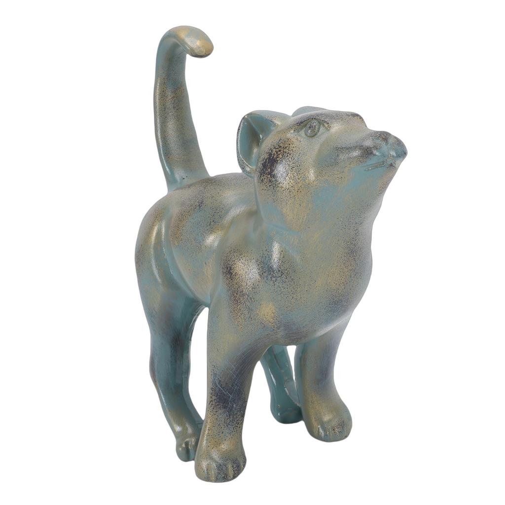 Resin Cat Statue Cute Small Cat Figurine Indoor Outdoor Ornament for Home Yard Lawn Porch Decoration