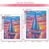 Cactus Sailboat Sunset 5D DIY Diamond Painting Kit Landscape Full Diamond Mosaic Cross Stitch Kit Room Decoration Gift