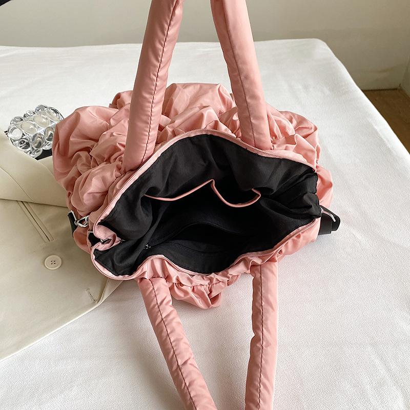 2024 New Bubble Down Cotton Bag Female Pleated Nylon Shoulder Crossbody Bag For Women Large Capacity Fashion Armpit Bags