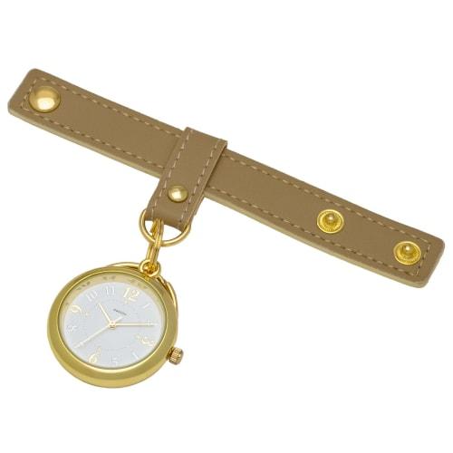 Fieldwork Women's Analog Pocket Watch with Leather Strap, Rollin Beige, MKK2510-3