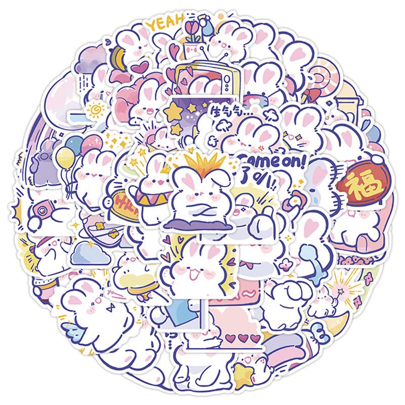 60-Piece Cute Animal Graffiti Sticker Set for Phone Cases, Water Bottles, and Laptops